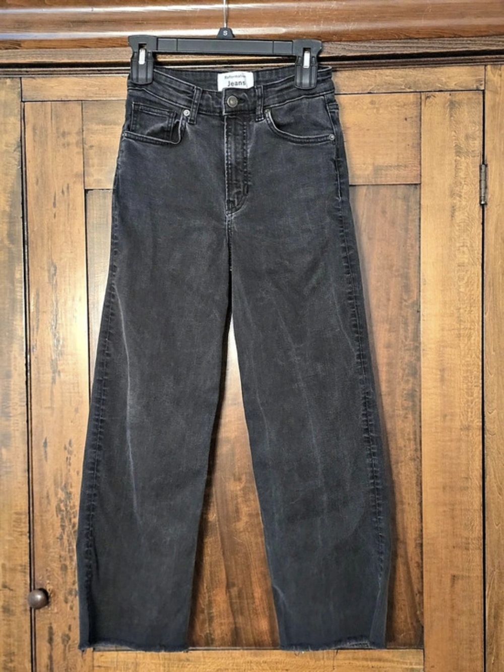 O Reformation Emma High Rise Wide Leg Jeans Wide Leg Black Waist 27